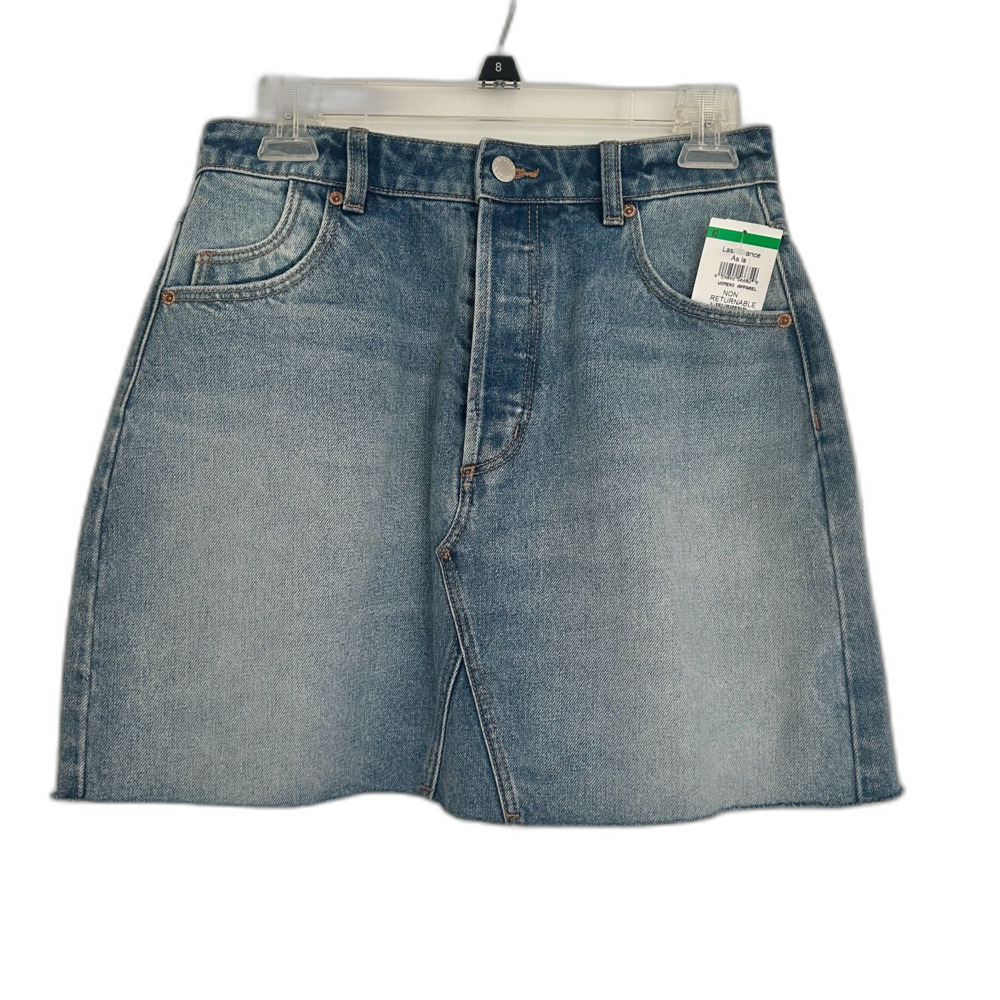 Rolla’s High Waist Distressed Hem Denim Mini Skirt Size 27 New